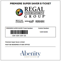 regal premiere movie ticket redeem